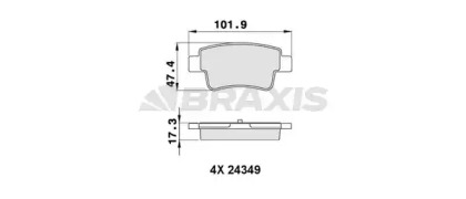 Комплект тормозных колодок BRAXIS AA0256