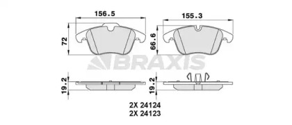 Комплект тормозных колодок BRAXIS AA0261