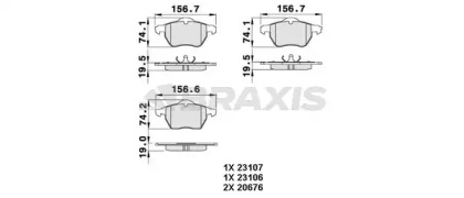 Комплект тормозных колодок BRAXIS AA0268