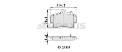 Комплект тормозных колодок BRAXIS AA0271