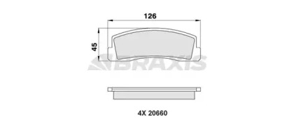 Комплект тормозных колодок BRAXIS AA0274