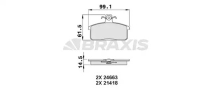 Комплект тормозных колодок BRAXIS AA0276