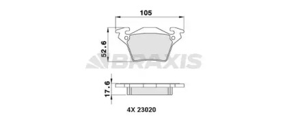 Комплект тормозных колодок BRAXIS AA0280