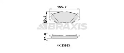 Комплект тормозных колодок BRAXIS AA0282