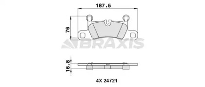 Комплект тормозных колодок BRAXIS AA0283