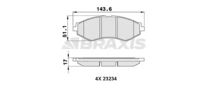 Комплект тормозных колодок BRAXIS AA0285