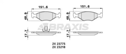 Комплект тормозных колодок BRAXIS AA0287