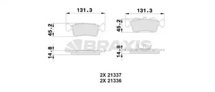 Комплект тормозных колодок BRAXIS AA0291