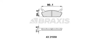 Комплект тормозных колодок BRAXIS AA0296