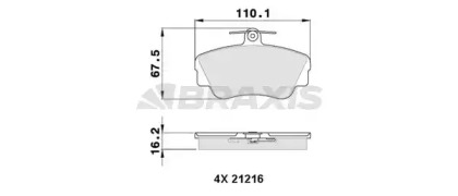 Комплект тормозных колодок BRAXIS AA0309