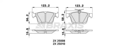 Комплект тормозных колодок BRAXIS AA0317