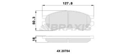 Комплект тормозных колодок BRAXIS AA0322