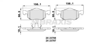 Комплект тормозных колодок BRAXIS AA0327