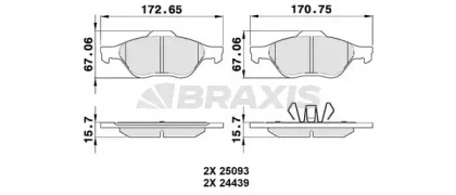 Комплект тормозных колодок BRAXIS AA0340