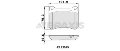Комплект тормозных колодок BRAXIS AA0341