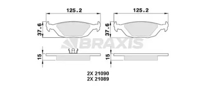 Комплект тормозных колодок BRAXIS AA0344