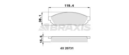 Комплект тормозных колодок BRAXIS AA0348