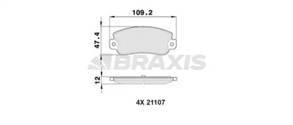 Комплект тормозных колодок BRAXIS AA0352