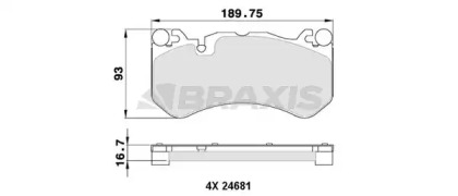 Комплект тормозных колодок BRAXIS AA0356