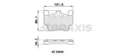 Комплект тормозных колодок BRAXIS AA0358