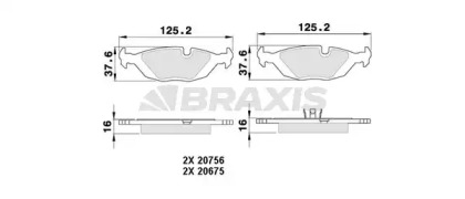 Комплект тормозных колодок BRAXIS AA0361