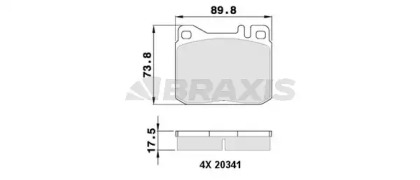 Комплект тормозных колодок BRAXIS AA0362