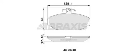 Комплект тормозных колодок BRAXIS AA0363