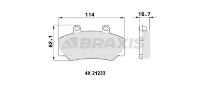 Комплект тормозных колодок BRAXIS AA0364