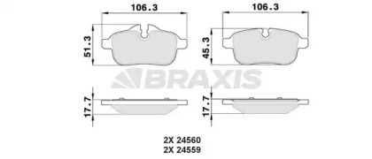 Комплект тормозных колодок BRAXIS AA0369