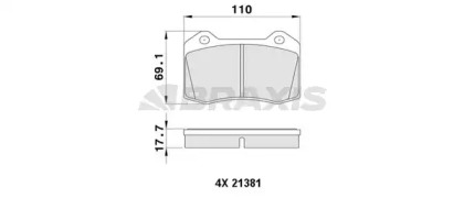 Комплект тормозных колодок BRAXIS AA0380