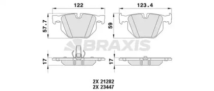 Комплект тормозных колодок BRAXIS AA0388