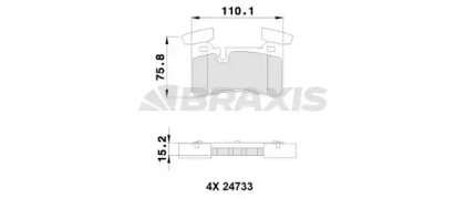 Комплект тормозных колодок BRAXIS AA0391