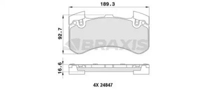 Комплект тормозных колодок BRAXIS AA0420