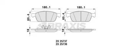 Комплект тормозных колодок BRAXIS AA0444