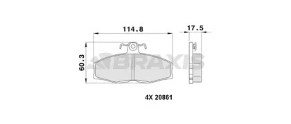 Комплект тормозных колодок BRAXIS AA0460