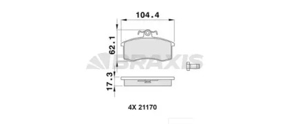 Комплект тормозных колодок BRAXIS AA0467