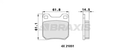 Комплект тормозных колодок BRAXIS AA0468