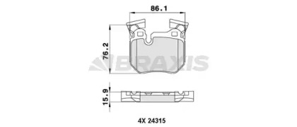 Комплект тормозных колодок BRAXIS AA0486