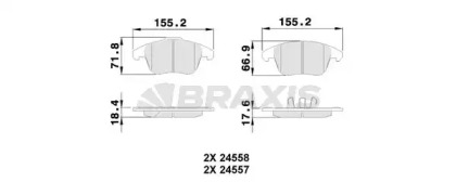 Комплект тормозных колодок BRAXIS AA0508