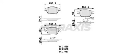 Комплект тормозных колодок BRAXIS AB0004