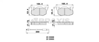 Комплект тормозных колодок BRAXIS AB0011