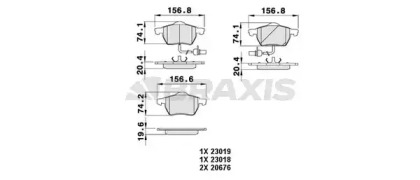 Комплект тормозных колодок, дисковый тормоз BRAXIS AB0014