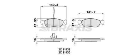 Комплект тормозных колодок BRAXIS AB0016