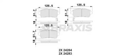 Комплект тормозных колодок BRAXIS AB0017