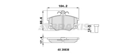 Комплект тормозных колодок BRAXIS AB0019