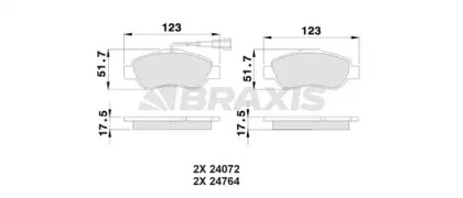 Комплект тормозных колодок BRAXIS AB0022