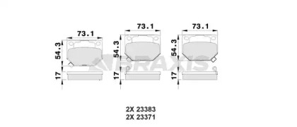 Комплект тормозных колодок BRAXIS AB0027