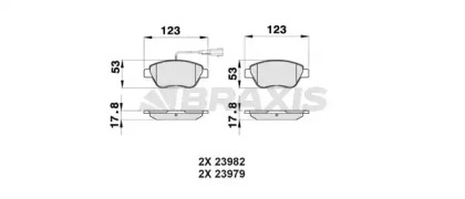 Комплект тормозных колодок BRAXIS AB0032