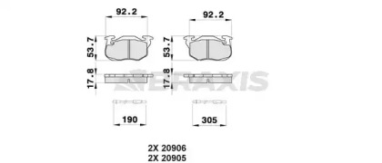 Комплект тормозных колодок BRAXIS AB0035