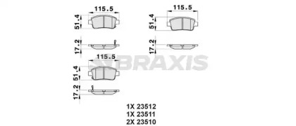 Комплект тормозных колодок BRAXIS AB0036